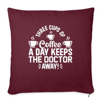 Kaffee Sarkasmus Freunde Glück Freude Cappuccino - Sofakissenbezug 45 x 45 cm - Burgunderrot - Vorne