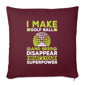 Golf Beer Tee Golf Ball Golfer Drink - Housse de coussin décorative 45 x 45 cm - bordeaux - Devant