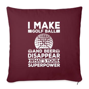 Golf Beer Tee Golf Ball Golfer Drink - Housse de coussin décorative 45 x 45 cm - bordeaux - Devant