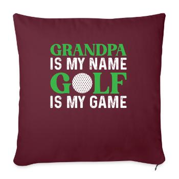Golfer Opa Golfen Golf Sport Golfclub Rentner - Sofakissenbezug 45 x 45 cm - Burgunderrot - Vorne