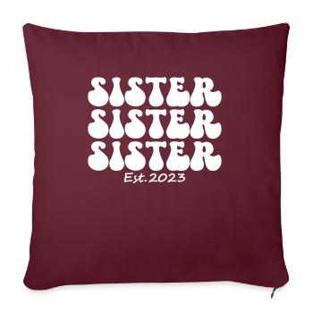 Soeur 2023 - Housse de coussin décorative 45 x 45 cm - bordeaux - Devant