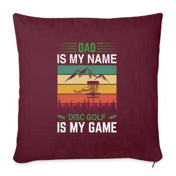 Disc Golf Père Frisbee Basket Papa Drop - Housse de coussin décorative 45 x 45 cm - bordeaux - Devant