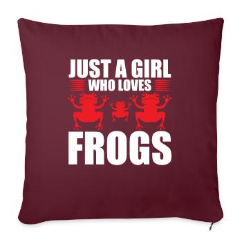 Frosch Mädchen Kinder Frösche - Sofakissenbezug 45 x 45 cm - Burgunderrot - Vorne
