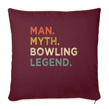 Bowling Cone Spareball Pins Ball Strike - Housse de coussin décorative 45 x 45 cm - bordeaux - Devant