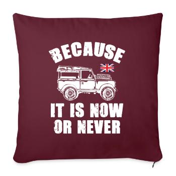 Landy parce que c’est maintenant ou jamais - Housse de coussin décorative 45 x 45 cm - bordeaux - Devant