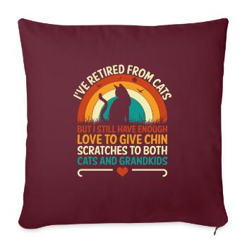 Amoureux des chats Grand-mère retraitée Retraité Propriétaire de chat Chat - Housse de coussin décorative 45 x 45 cm - bordeaux - Devant