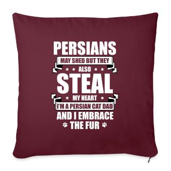 Chat persan Chat Amoureux Propriétaire de chat Persan Longhair C - Housse de coussin décorative 45 x 45 cm - bordeaux - Devant