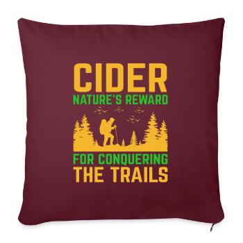 Wanderer, Wandern, Trekking, Outdoor, Natur, Alkohol, Getränk - Sofakissenbezug 45 x 45 cm - Burgunderrot - Vorne