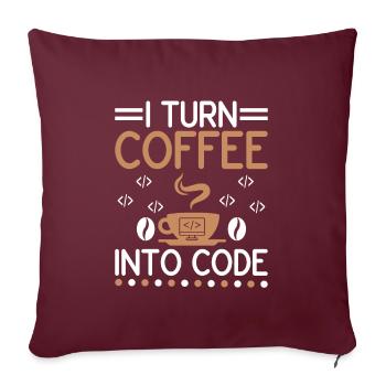 Kaffee-Codierung Programmierer Programmierer Entwickler Nerd Coff - Sofakissenbezug 45 x 45 cm - Burgunderrot - Vorne