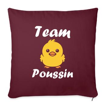 Humour petit poussin - Housse de coussin décorative 45 x 45 cm - bordeaux - Devant