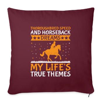 Vollblut Pferderennen Reiten Reiterpferde - Sofakissenbezug 45 x 45 cm - Burgunderrot - Vorne