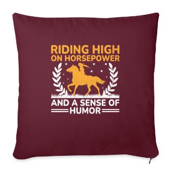 Vollblut Pferderennen Reiten Reiterpferde - Sofakissenbezug 45 x 45 cm - Burgunderrot - Vorne