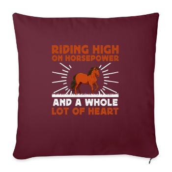 Vollblut Pferderennen Reiten Reiterpferde - Sofakissenbezug 45 x 45 cm - Burgunderrot - Vorne