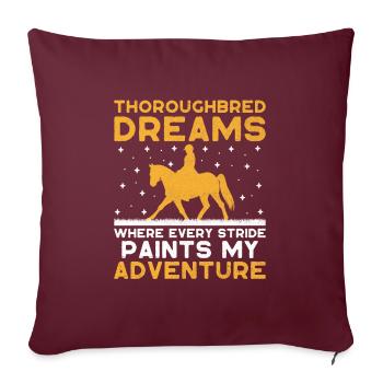 Vollblut Pferderennen Reiten Reiterpferde - Sofakissenbezug 45 x 45 cm - Burgunderrot - Vorne