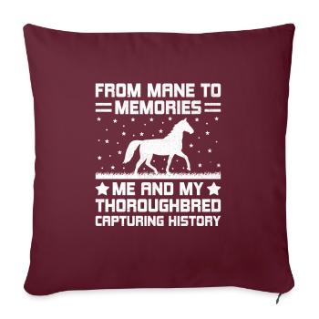 Vollblut Pferderennen Reiten Reiterpferde - Sofakissenbezug 45 x 45 cm - Burgunderrot - Vorne