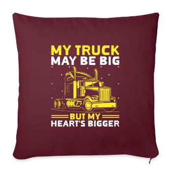 Camionneur Conduisant Papa Camionneur Père Chauffeur De Camion - Housse de coussin décorative 45 x 45 cm - bordeaux - Devant