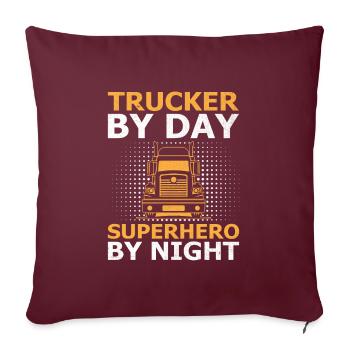 Camionneur Conduisant Papa Camionneur Père Chauffeur De Camion - Housse de coussin décorative 45 x 45 cm - bordeaux - Devant