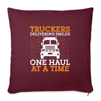 Camionneur Conduisant Papa Camionneur Père Chauffeur De Camion - Housse de coussin décorative 45 x 45 cm - bordeaux - Devant