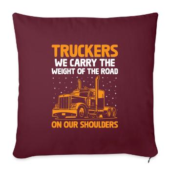 Camionneur Conduisant Papa Camionneur Père Chauffeur De Camion - Housse de coussin décorative 45 x 45 cm - bordeaux - Devant