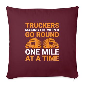 Camionneur Conduisant Papa Camionneur Père Chauffeur De Camion - Housse de coussin décorative 45 x 45 cm - bordeaux - Devant