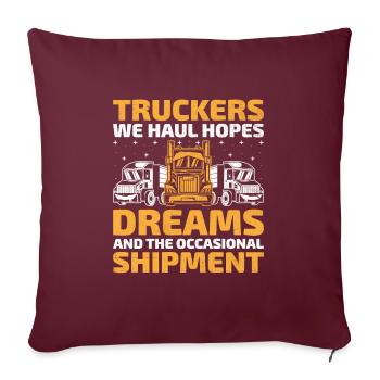 Camionneur Conduisant Papa Camionneur Père Chauffeur De Camion - Housse de coussin décorative 45 x 45 cm - bordeaux - Devant