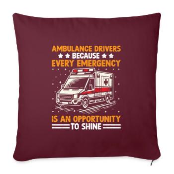 Les ambulanciers parce que chaque urgence est une opération - Housse de coussin décorative 45 x 45 cm - bordeaux - Devant