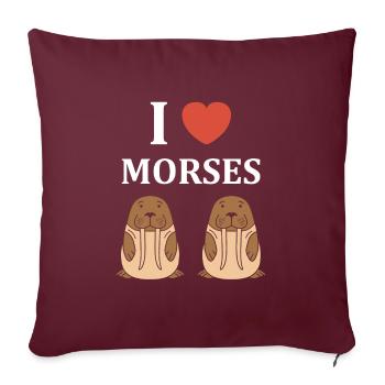 Animal humour Morse - Housse de coussin décorative 45 x 45 cm - bordeaux - Devant