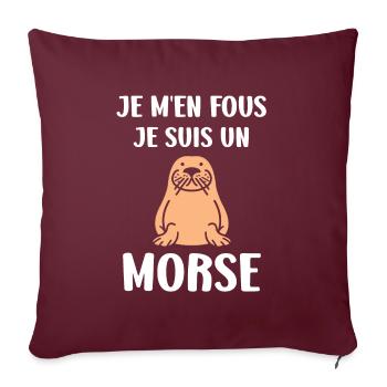 Animal humour Morse - Housse de coussin décorative 45 x 45 cm - bordeaux - Devant