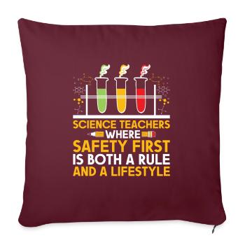 Professeur de sciences Professeur d’école Biologie Chimie P - Housse de coussin décorative 45 x 45 cm - bordeaux - Devant
