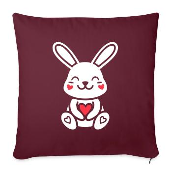 Petit bébé lapin - Housse de coussin décorative 45 x 45 cm - bordeaux - Devant