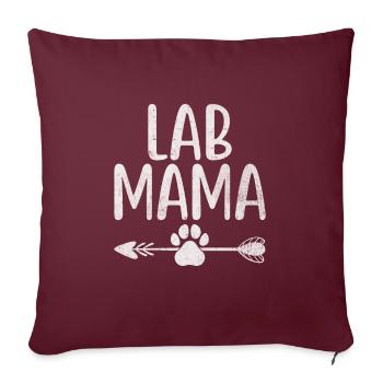 Lab Mama Labrador Retriever Labradors Chien Retrieve - Housse de coussin décorative 45 x 45 cm - bordeaux - Devant