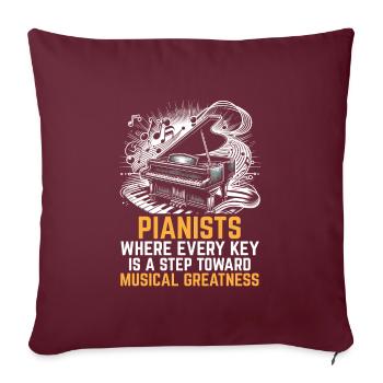 Des pianistes où chaque tonalité est un pas vers la musique - Housse de coussin décorative 45 x 45 cm - bordeaux - Devant