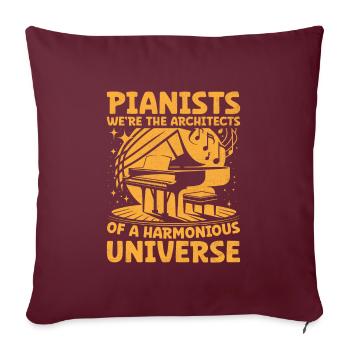 Pianistes : nous sommes les architectes d’une université harmonieuse - Housse de coussin décorative 45 x 45 cm - bordeaux - Devant