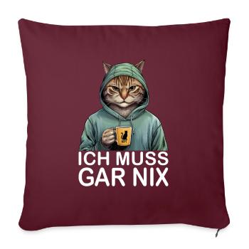 Je n’ai rien à faire de drôle chat - Housse de coussin décorative 45 x 45 cm - bordeaux - Devant
