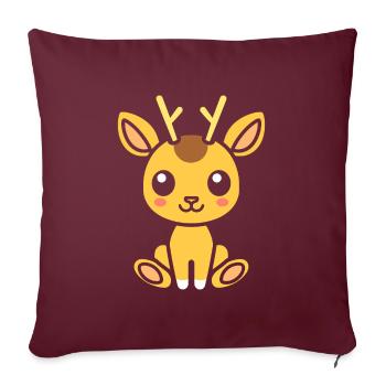 Gazelle - Housse de coussin décorative 45 x 45 cm - bordeaux - Devant