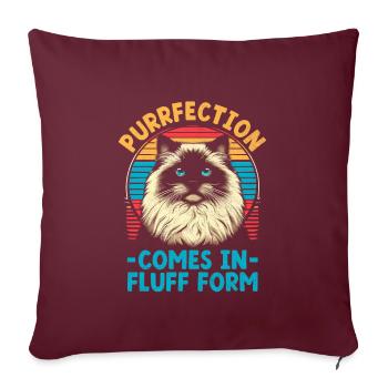 Purrfection se présente sous forme de plume Ragdoll Ragdolls C - Housse de coussin décorative 45 x 45 cm - bordeaux - Devant