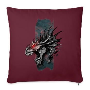 Infernos Brüllen: Drache mit roten Augen - Sofakissenbezug 45 x 45 cm - Burgunderrot - Vorne