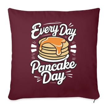 Pancakes Frühstück Essen Pancake - Sofakissenbezug 45 x 45 cm - Burgunderrot - Vorne