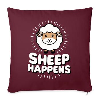 Moutons Éleveur d’ovins Éleveur d’agneaux - Housse de coussin décorative 45 x 45 cm - bordeaux - Devant
