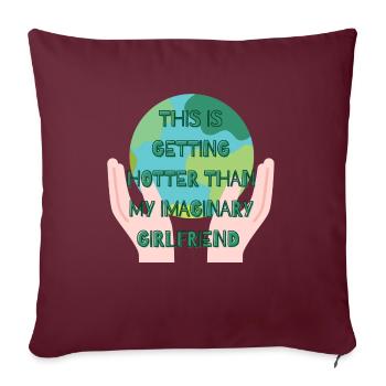 Stopper le réchauffement climatique - Housse de coussin décorative 45 x 45 cm - bordeaux - Devant