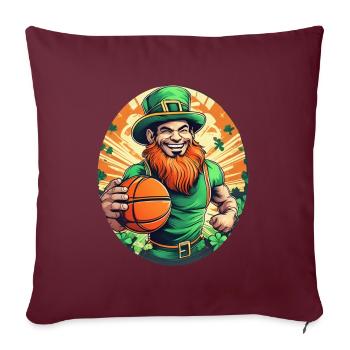 Basket-ball Trèfle de la Saint-Patrick - Housse de coussin décorative 45 x 45 cm - bordeaux - Devant