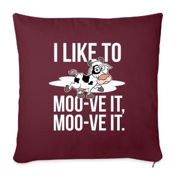 Vaches J’aime Moove It Cow Lover Cadeau Anniversaire - Housse de coussin décorative 45 x 45 cm - bordeaux - Devant