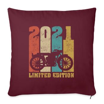 Vintage Moto 2021 Rétro Cadeau D'anniversaire - Housse de coussin décorative 45 x 45 cm - bordeaux - Devant