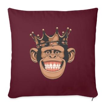 Singe avec couronne - Housse de coussin décorative 45 x 45 cm - bordeaux - Devant