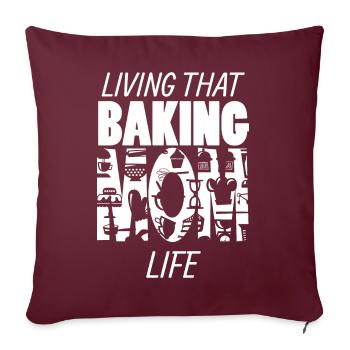 Living That Baking Mom Life Mama Backen - Sofakissenbezug 45 x 45 cm - Burgunderrot - Vorne