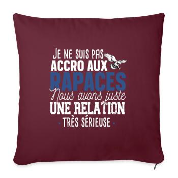 Rapace Oiseau Proie Aigle Faucon Cadeau Fauconnier - Housse de coussin décorative 45 x 45 cm - bordeaux - Devant