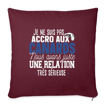 Canard Caneton Animal Cadeau Humour Chasseur - Housse de coussin décorative 45 x 45 cm - bordeaux - Devant