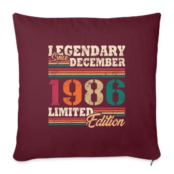 Légendaire Décembre 1986 édition limitée - Housse de coussin décorative 45 x 45 cm - bordeaux - Devant