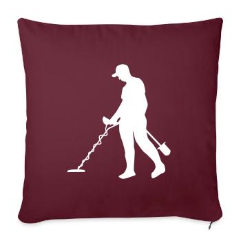 Chasseur de trésors et sondeur avec détecteur de métaux - Housse de coussin décorative 45 x 45 cm - bordeaux - Devant