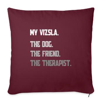 Vizsla - Housse de coussin décorative 45 x 45 cm - bordeaux - Devant